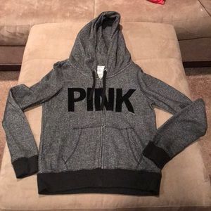 PINK grey zip up